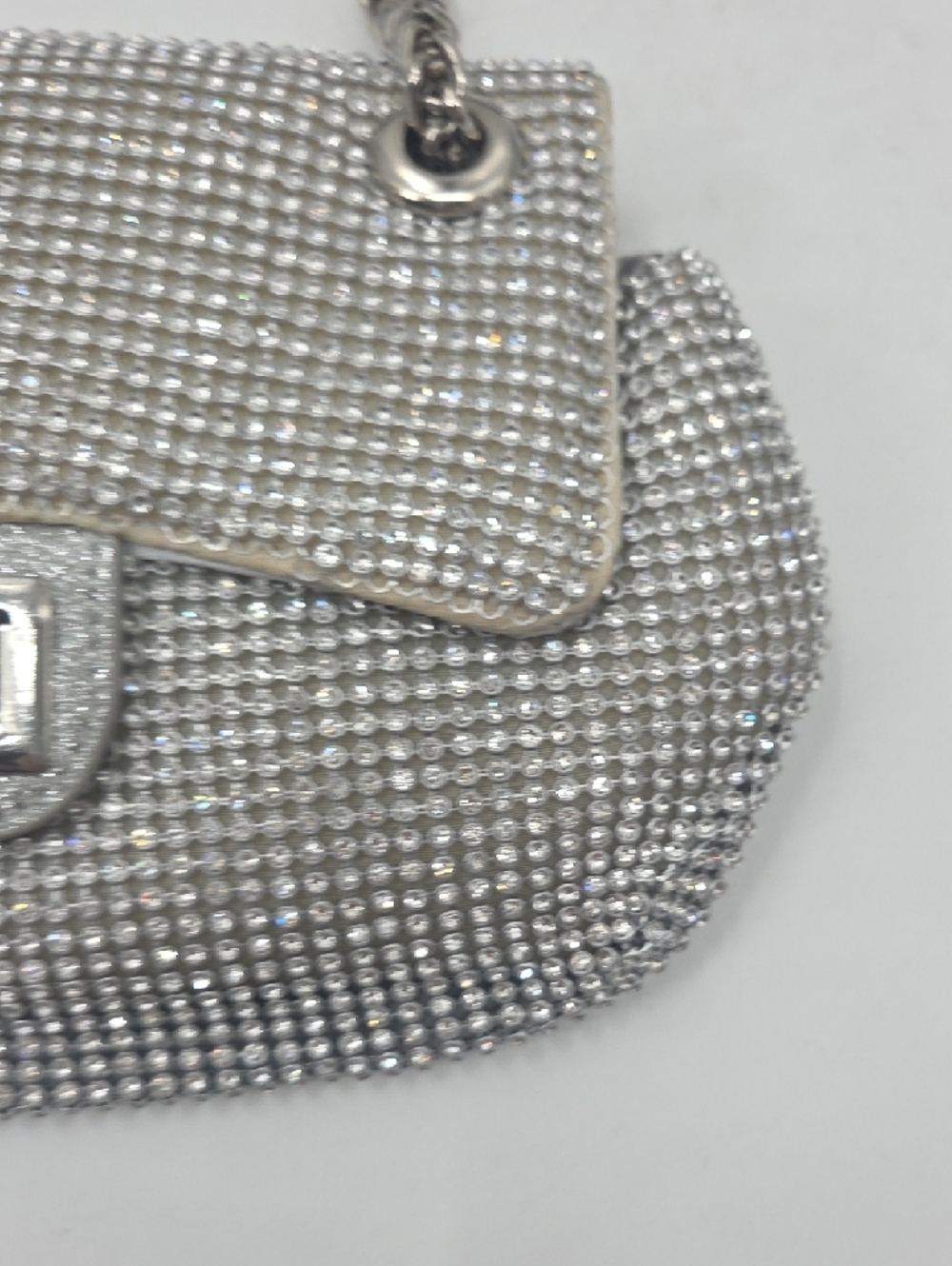 Silver Crystal Chain Shoulder Bag Or Cross Body Bag - Picture 11 of 16